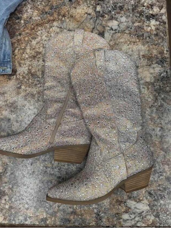 Betsey Johnson Shoes - Betsey Johnson Sparkling Rhinestone Western Cowboy Boots